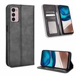 For Motorola Moto G42 Magnetic Buckle Retro Texture Leather Phone Case(Black)