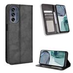 For Motorola Moto G62 5G Magnetic Buckle Retro Texture Leather Phone Case(Black)