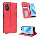 For Realme V20 5G Magnetic Buckle Retro Texture Leather Phone Case(Red)
