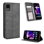 For TCL 30Z Magnetic Buckle Retro Texture Leather Phone Case(Black)