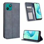 For Wiko T10 Magnetic Buckle Retro Texture Leather Phone Case(Blue)
