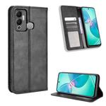 For Infinix Hot 12 Play Magnetic Buckle Retro Texture Leather Phone Case(Black)