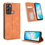 For Infinix Hot 12i Magnetic Buckle Retro Texture Leather Phone Case(Brown)