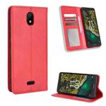 For Nokia C100 Magnetic Buckle Retro Texture Leather Phone Case(Red)