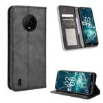 For Nokia C200 Magnetic Buckle Retro Texture Leather Phone Case(Black)