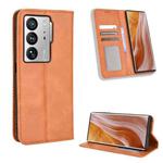 For ZTE Axon 40 Ultra Magnetic Buckle Retro Texture Leather Phone Case(Brown)