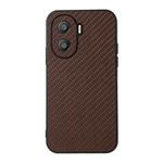 For Honor X40i Accurate Hole Carbon Fiber Texture PU Phone Case(Brown)