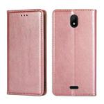 For Nokia C100 Gloss Oil Solid Color Magnetic Flip Leather Phone Case(Rose Gold)