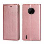 For Nokia C200 Gloss Oil Solid Color Magnetic Flip Leather Phone Case(Rose Gold)