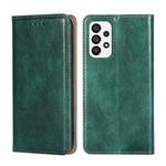 For Samsung Galaxy A73 5G Gloss Oil Solid Color Magnetic Flip Leather Phone Case(Green)