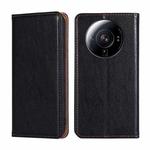 For Xiaomi 12S Ultra Gloss Oil Solid Color Magnetic Flip Leather Phone Case(Black)