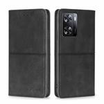 For OPPO A57 4G 2022 Cow Texture Magnetic Horizontal Flip Leather Phone Case(Black)