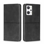 For OPPO Reno7 A Japan Version Cow Texture Magnetic Horizontal Flip Leather Phone Case(Black)