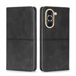 For Huawei Nova 10 Cow Texture Magnetic Horizontal Flip Leather Phone Case(Black)