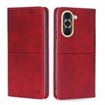 For Huawei Nova 10 Cow Texture Magnetic Horizontal Flip Leather Phone Case(Red)