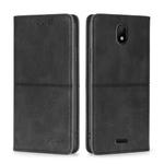 For Nokia C100 Cow Texture Magnetic Horizontal Flip Leather Phone Case(Black)