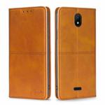 For Nokia C100 Cow Texture Magnetic Horizontal Flip Leather Phone Case(Light Brown)