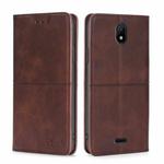 For Nokia C100 Cow Texture Magnetic Horizontal Flip Leather Phone Case(Dark Brown)