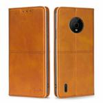 For Nokia C200 Cow Texture Magnetic Horizontal Flip Leather Phone Case(Light Brown)