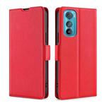 For Motorola Edge 30 Ultra-thin Voltage Side Buckle Horizontal Flip Leather Phone Case(Red)