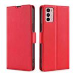 For Motorola Moto G42 4G Ultra-thin Voltage Side Buckle Horizontal Flip Leather Phone Case(Red)