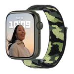 Nylon Loop Watch Band For  Apple Watch Ultra 49mm / Series 8&7 45mm / SE 2&6&SE&5&4 44mm / 3&2&1 42mm(Army Green Camouflage)