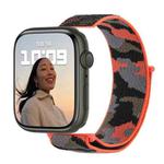 Nylon Loop Watch Band For Apple Watch Series 8&7 41mm / SE 2&6&SE&5&4 40mm / 3&2&1 38mm(Orange Camouflage)