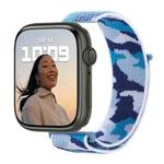 Nylon Loop Watch Band For Apple Watch Series 8&7 41mm / SE 2&6&SE&5&4 40mm / 3&2&1 38mm(Blue Camouflage)