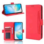 For Infinix Hot 12 Skin Feel Calf Texture Card Slots Leather Phone Case(Red)