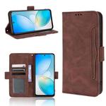 For Infinix Hot 12 Skin Feel Calf Texture Card Slots Leather Phone Case(Brown)