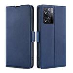 For OPPO A57 4G Ultra-thin Voltage Side Buckle Horizontal Flip Leather Phone Case(Blue)