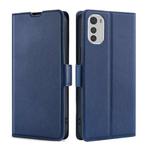 For OPPO K10 5G Ultra-thin Voltage Side Buckle Horizontal Flip Leather Phone Case(Blue)