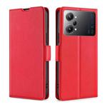 For OPPO K10 Pro 5G Ultra-thin Voltage Side Buckle Horizontal Flip Leather Phone Case(Red)