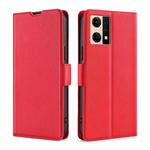 For OPPO Reno7 4G/F21 Pro 4G Ultra-thin Voltage Side Buckle Horizontal Flip Leather Phone Case(Red)