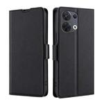 For OPPO Reno8 5G Ultra-thin Voltage Side Buckle Horizontal Flip Leather Phone Case(Black)