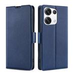 For OPPO Reno8 Pro+ 5G Ultra-thin Voltage Side Buckle Horizontal Flip Leather Phone Case(Blue)