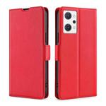 For OPPO Reno7 A JP Version Ultra-thin Voltage Side Buckle Horizontal Flip Leather Phone Case(Red)