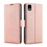 For TCL 30Z T602DL Ultra-thin Voltage Side Buckle Horizontal Flip Leather Phone Case(Rose Gold)