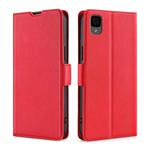 For TCL 30Z T602DL Ultra-thin Voltage Side Buckle Horizontal Flip Leather Phone Case(Red)