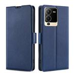 For vivo S15 5G Ultra-thin Voltage Side Buckle Horizontal Flip Leather Phone Case(Blue)