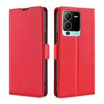 For vivo S15 Pro 5G Ultra-thin Voltage Side Buckle Horizontal Flip Leather Phone Case(Red)