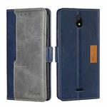 For Nokia C100 Contrast Color Side Buckle Leather Phone Case(Blue+Grey)