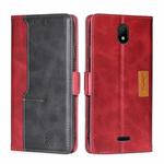 For Nokia C100 Contrast Color Side Buckle Leather Phone Case(Red+Black)