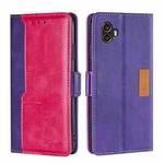 For Samsung Galaxy Xcover6 Pro / Xcover Pro 2 Contrast Color Side Buckle Leather Phone Case(Purple+Rose Red)