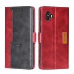 For Samsung Galaxy Xcover6 Pro / Xcover Pro 2 Contrast Color Side Buckle Leather Phone Case(Red+Black)