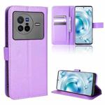 For vivo X80 5G Diamond Texture Leather Phone Case(Purple)