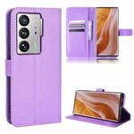 For ZTE Axon 40 Ultra Diamond Texture Leather Phone Case(Purple)
