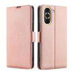 For Huawei nova 10 Ultra-thin Voltage Side Buckle Horizontal Flip Leather Phone Case(Rose Gold)