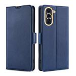 For Huawei nova 10 Ultra-thin Voltage Side Buckle Horizontal Flip Leather Phone Case(Blue)