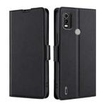 For Nokia C21 Plus Ultra-thin Voltage Side Buckle Horizontal Flip Leather Phone Case(Black)